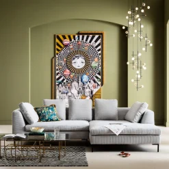 Ecksofa Gianni Cord Grau Rechts