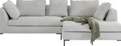 Ecksofa Gianni Cord Grau Rechts