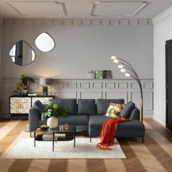 Ecksofa Gianni Grau Rechts