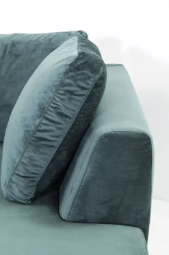 Ecksofa Gianni Velvet Dunkelgrün Rechts Schwarz