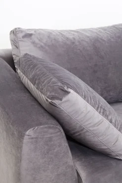 Ecksofa Gianni Velvet Grau Rechts Schwarz