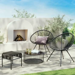 Fußhocker Acapulco Mono Schwarz