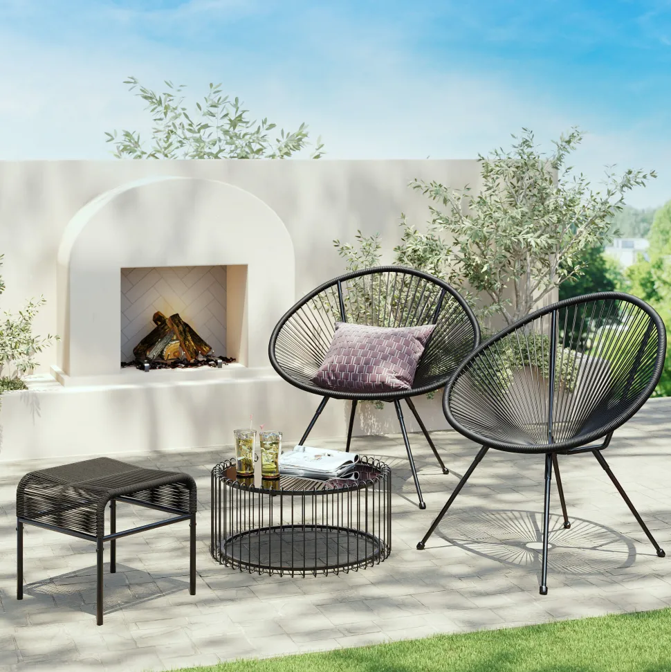 Fußhocker Acapulco Mono Schwarz