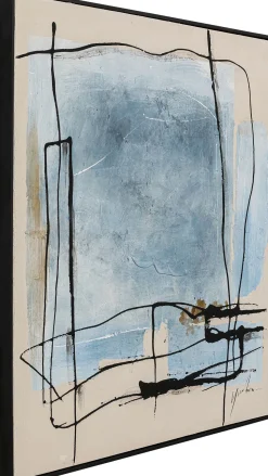 Gerahmtes Bild Dust Blau 100x100cm