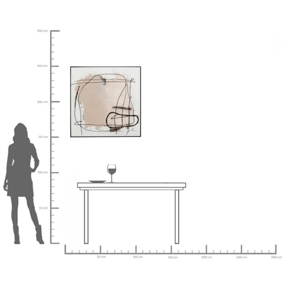 Gerahmtes Bild Dust Grau 100x100cm