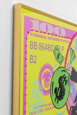 Gerahmtes Bild Graffiti Money 70x160cm