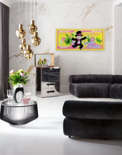 Gerahmtes Bild Graffiti Money 70x160cm