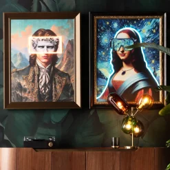 Gerahmtes Bild LED Art Gentleman 80x100cm