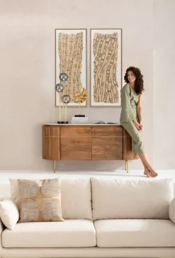 Gerahmtes Bild Native Spirals 50x150cm