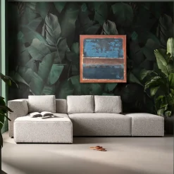 Gerahmtes Bild Silence Blau 120x120cm