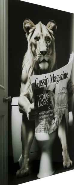 Glasbild Bath Löwin 60x80cm