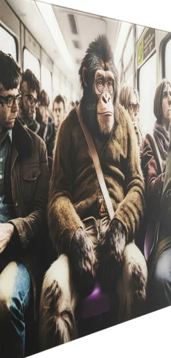 Glasbild Commuter Monkey 60x60cm