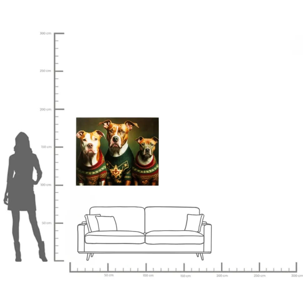 Glasbild Dog Familiy 110x90cm