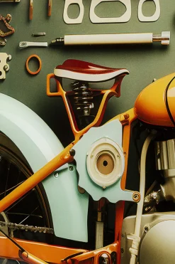 Glasbild Garage Motorbike 60x80cm