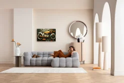 Glasbild Garage Motorbike 60x80cm