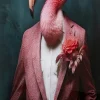 Glasbild Mister Flamingo 120x160cm