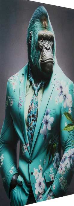 Glasbild Mister Gorilla Blau 60x90cm