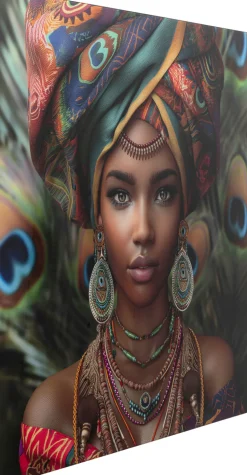 Glasbild Muse Peacock 100x100cm