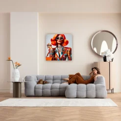 Glasbild Muse Posh 100x100cm