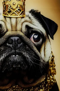 Glasbild Prince Pug 40x60cm