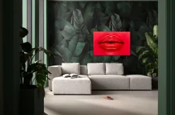 Glasbild Red Lips 120x80cm