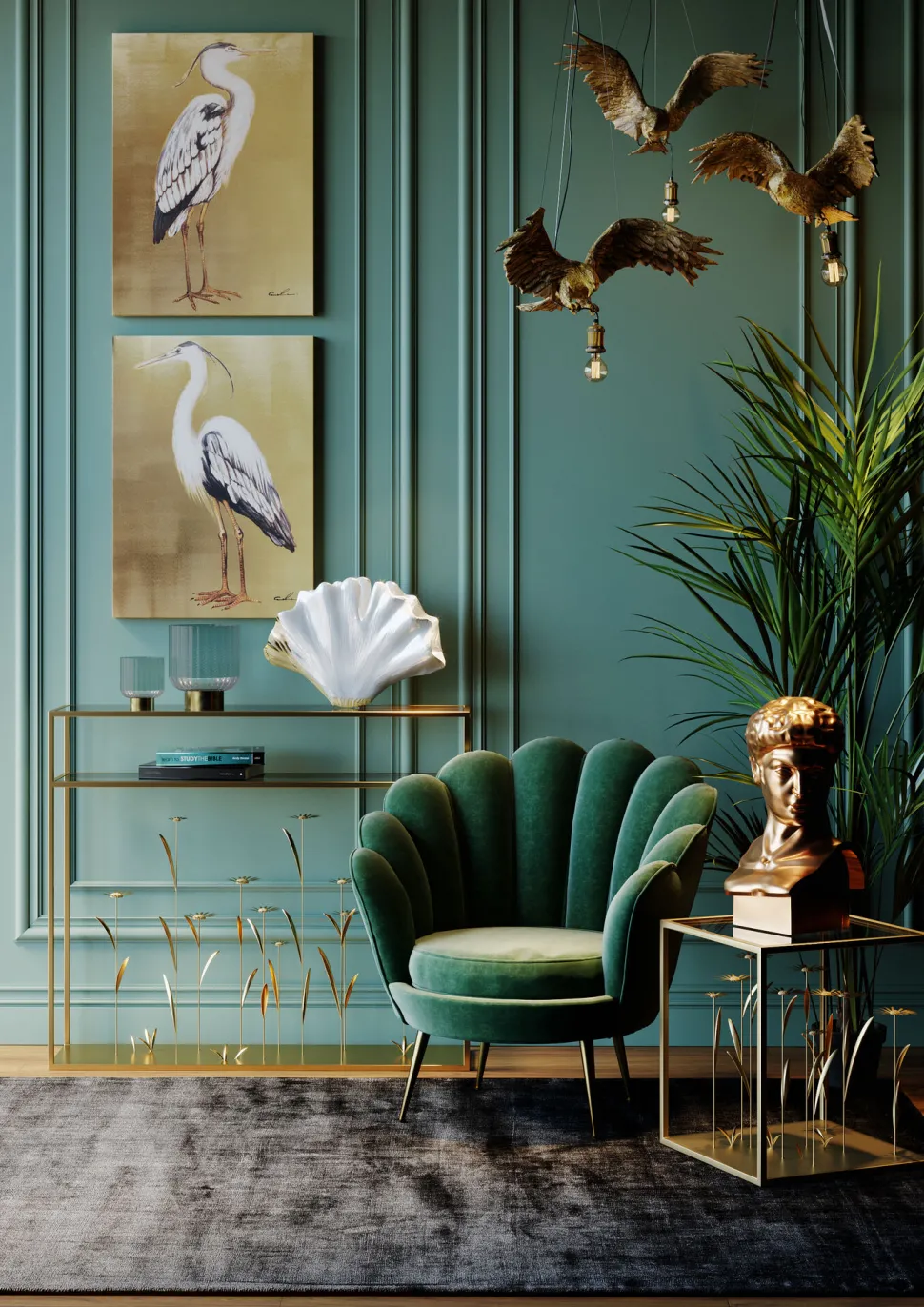 Hängeleuchte Animal Owl Gold 60cm