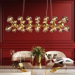 Hängeleuchte Atomic Balls Brass 140cm