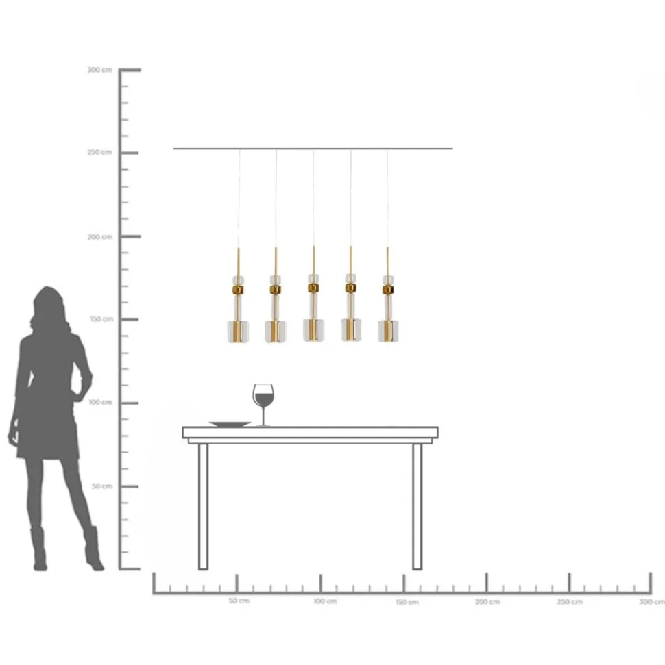 Hängeleuchte Candy Bar Gold 103cm