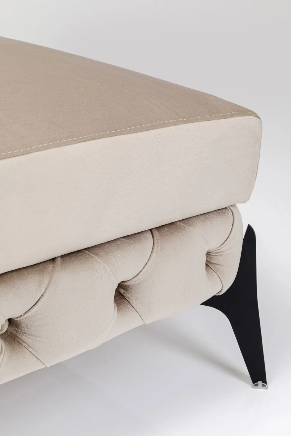 Hocker Bellissima Velvet Taupe 80cm