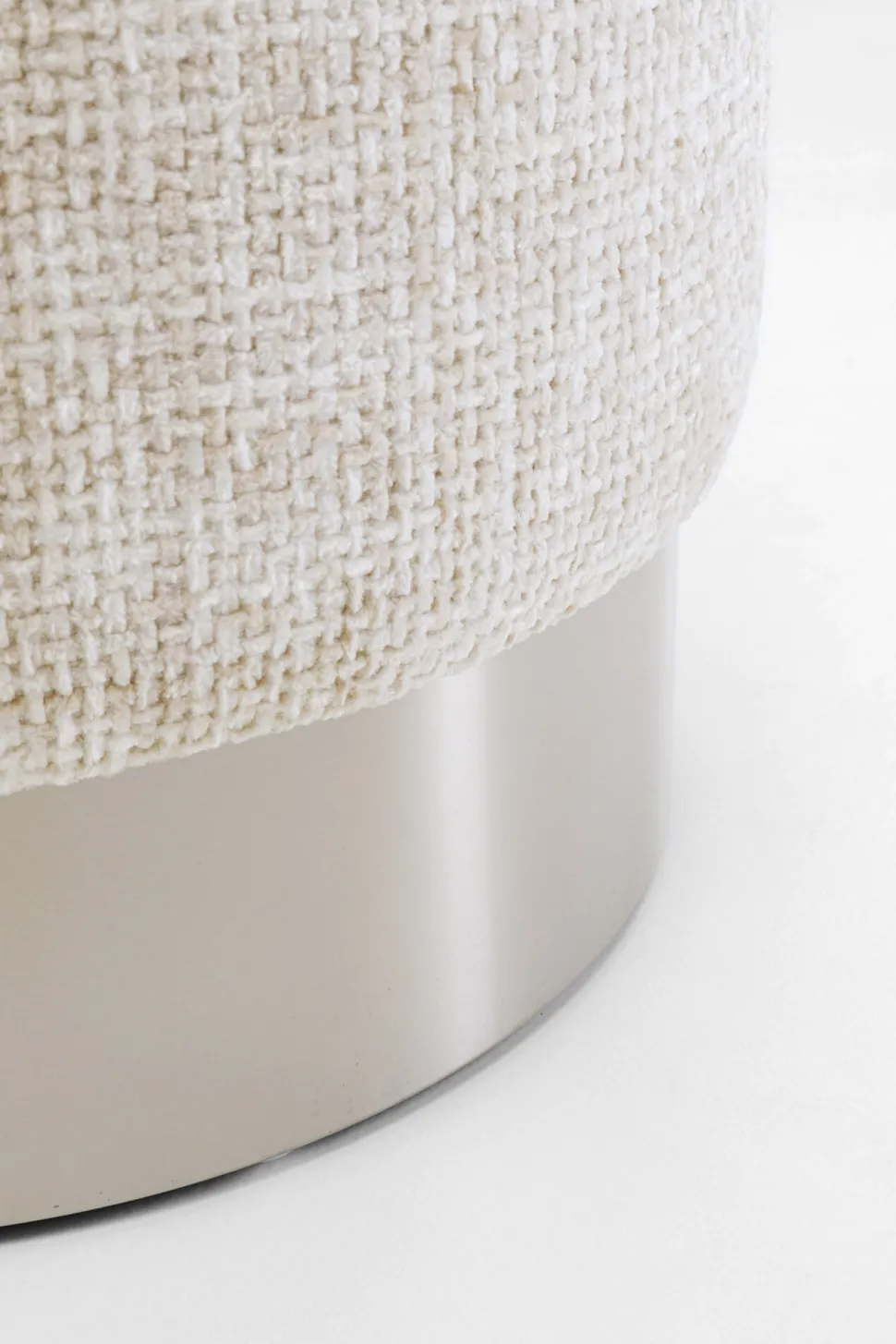 Hocker Berry High Silber Beige Ø39cm