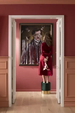 Hocker Cherry Dunkelgrün Brass Ø35cm