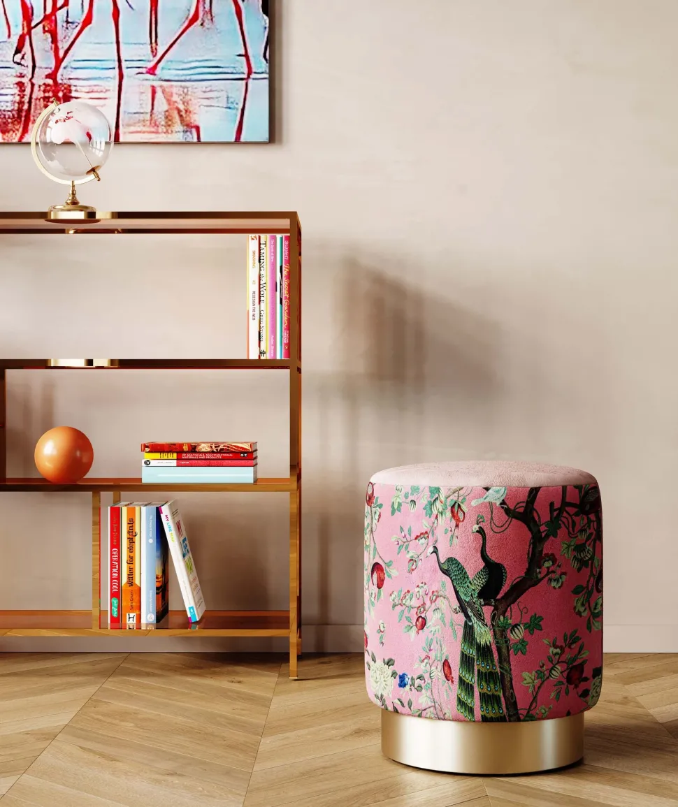 Hocker Cherry Peacock Brass Ø32cm