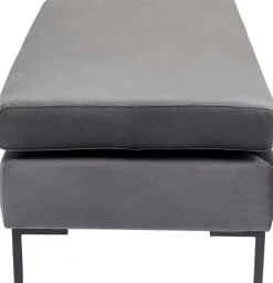 Hocker Gianni Velvet Grau Schwarz