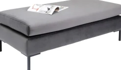 Hocker Gianni Velvet Grau Schwarz