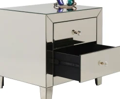 Kommode Klein Pearl Champagne 2 Schübe