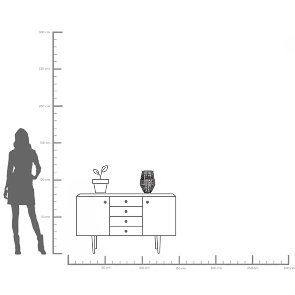 Laterne Hayat Schwarz 33cm