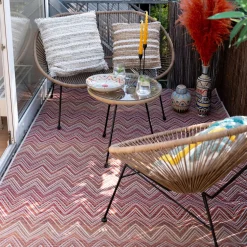 Outdoor Teppich Zigzag Rot 160x230cm