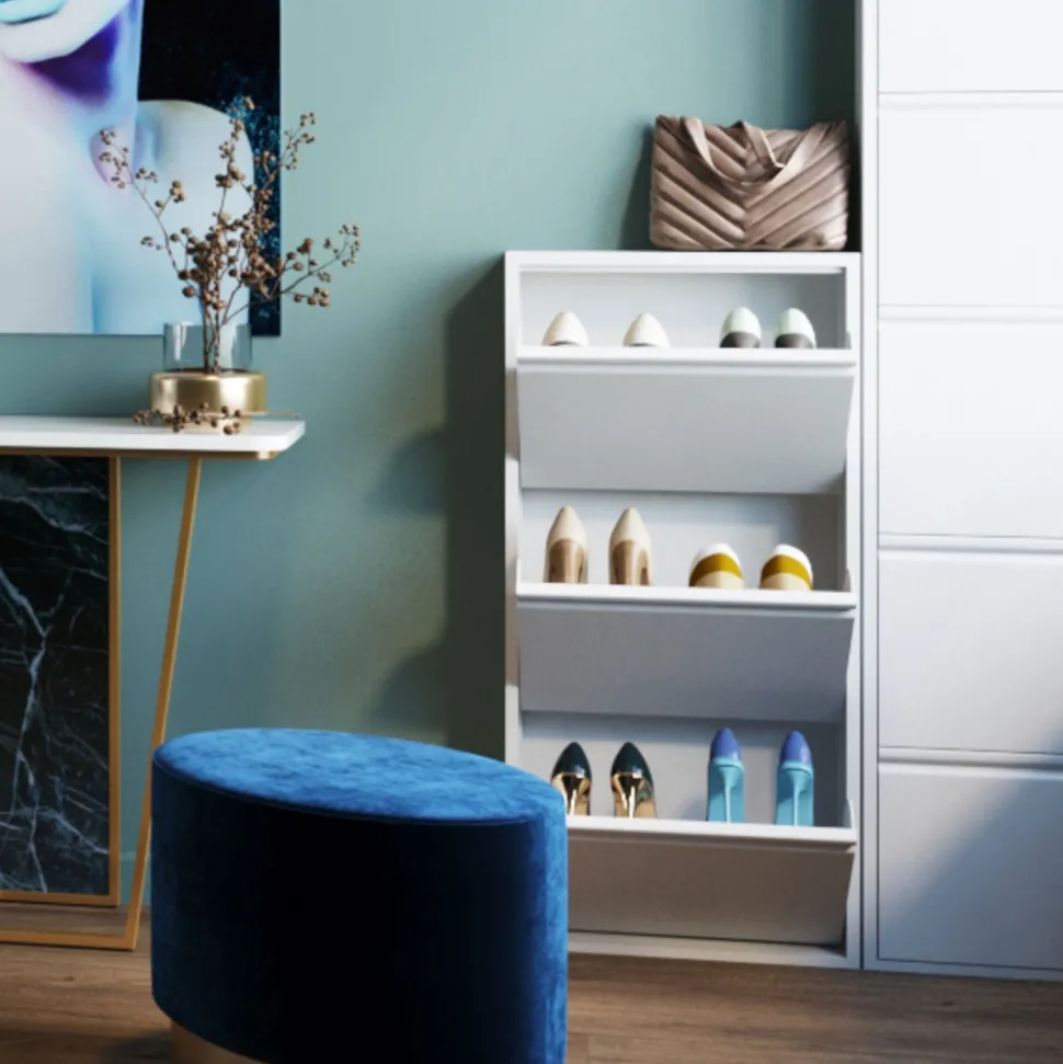 Schuhkipper Caruso 3-er Weiß