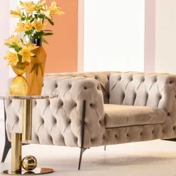 Sessel Bellissima Velvet Taupe 120cm