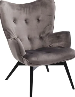 Sessel Black Vicky Velvet Grau