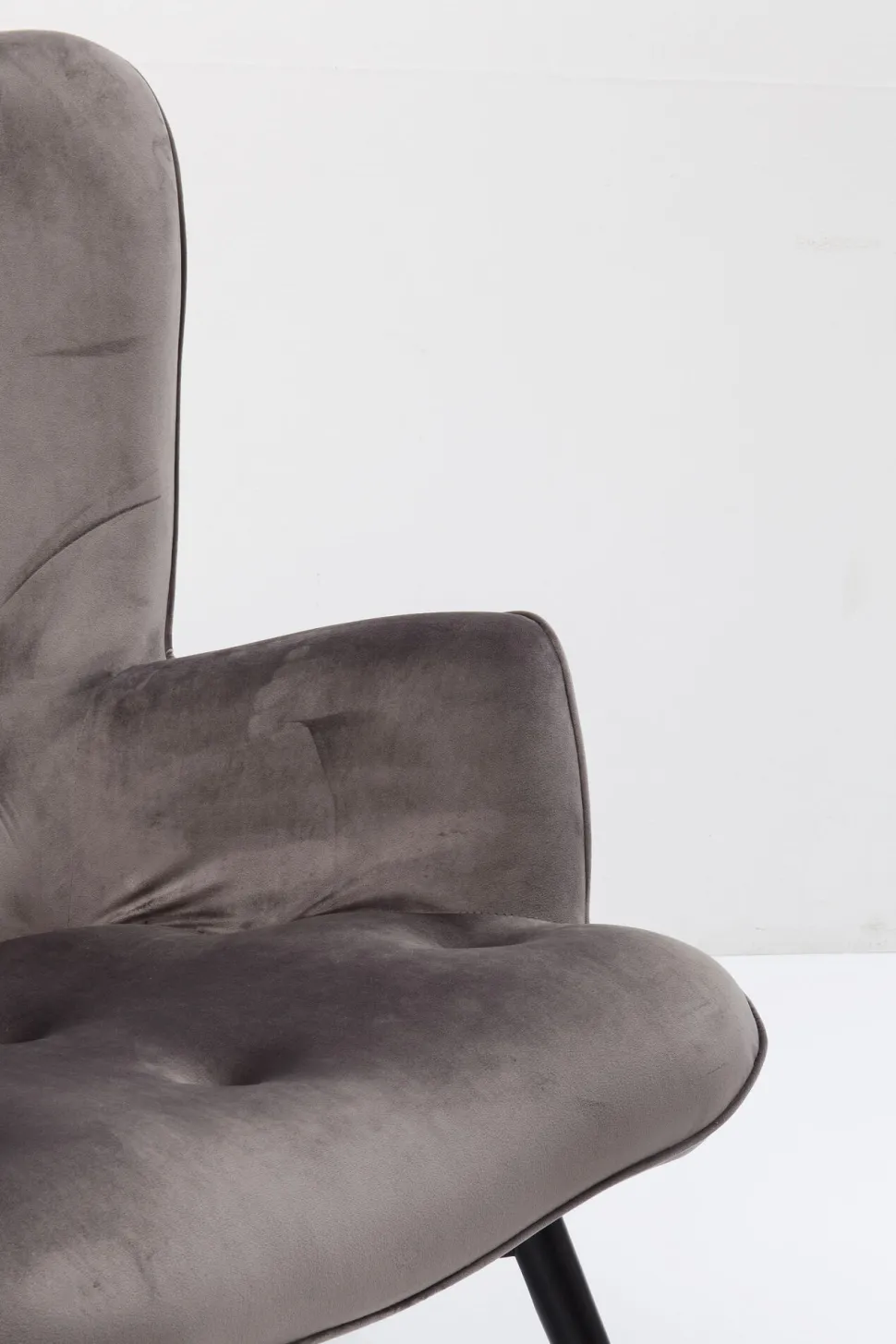 Sessel Black Vicky Velvet Grau