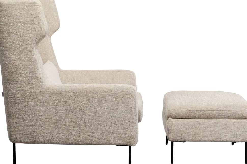 Sessel +Hocker Quinn High Beige