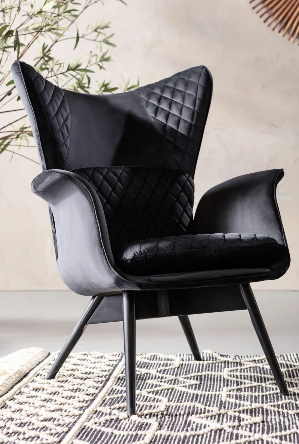 Sessel Tudor Velvet Schwarz