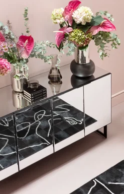 Sideboard Soran Schwarz 160x45cm