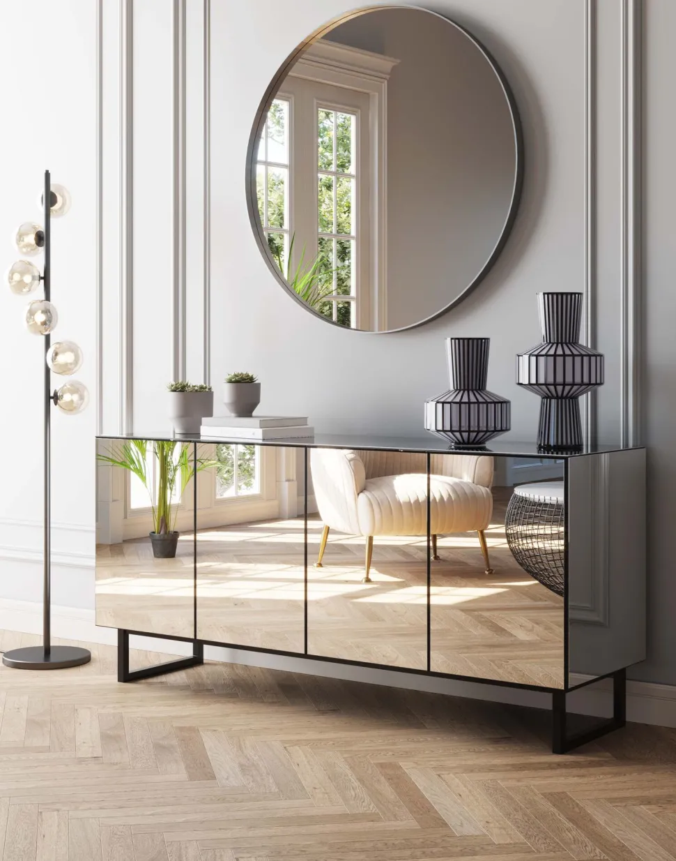 Sideboard Soran Schwarz 160x45cm