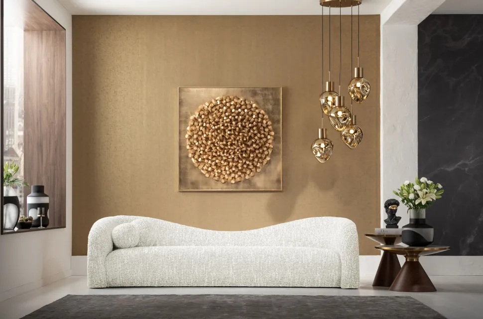 Sofa 3-Sitzer Livia Melange Creme 261cm