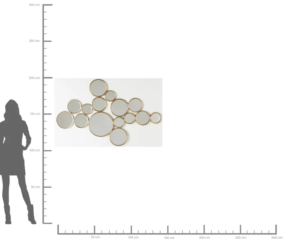 Spiegel Bubbles Brass 38x93cm