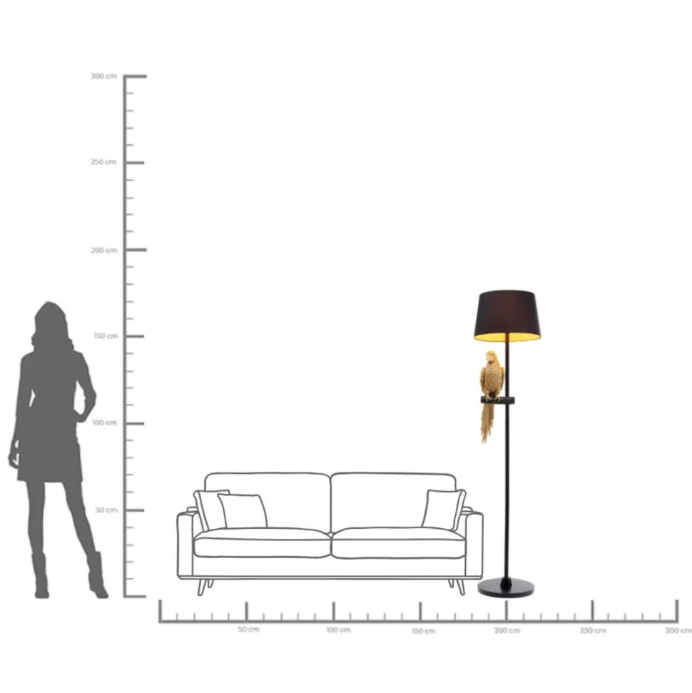 Stehleuchte Animal Parrot Gold 176cm