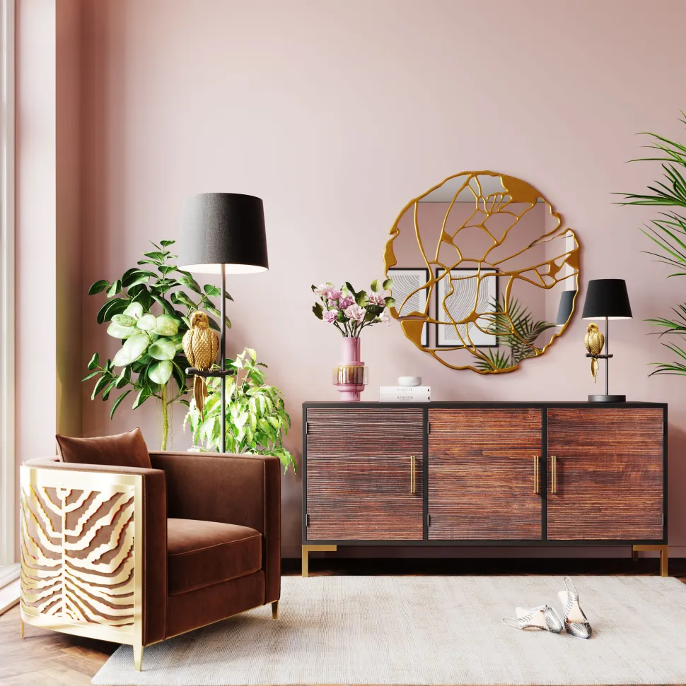 Stehleuchte Animal Parrot Gold 176cm