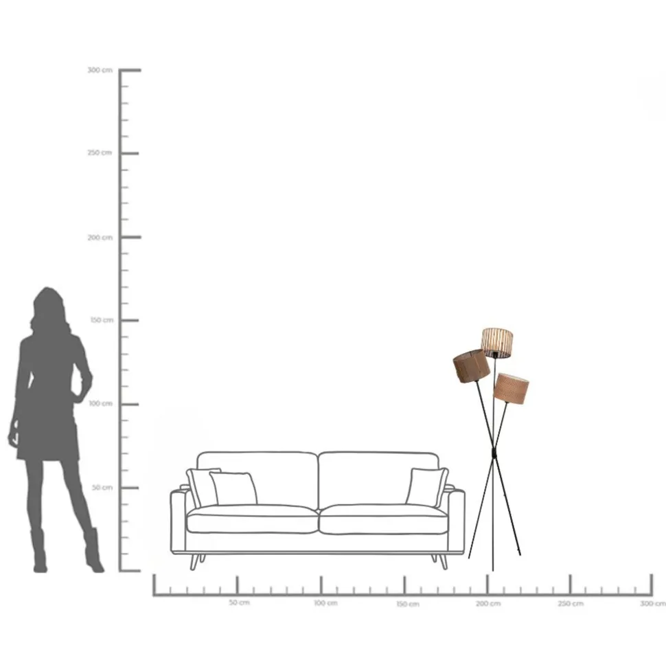 Stehleuchte Cannes Trio 145 cm